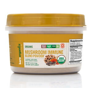 BareOrganics MUSHROOM IMMUNE BLEND POWDER With Maitake, Red Reishi, & Lion's Mane (Organic)